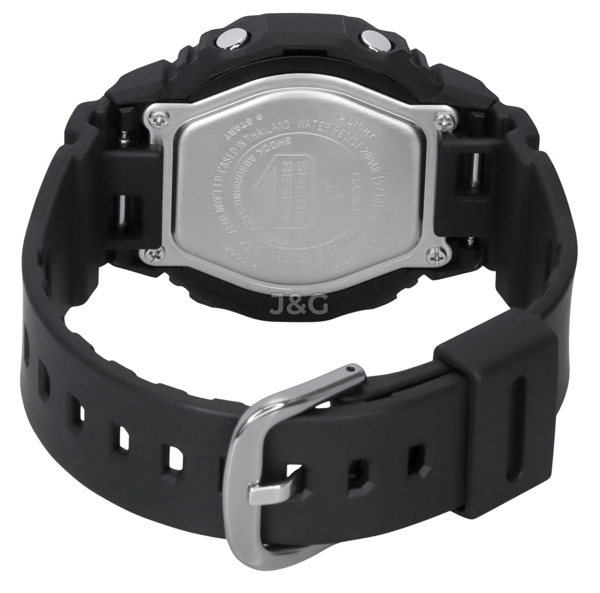 Casio G-Shock Quartz movement Black Plastic Female GMA-P2100BB-1A. A brand-new Casio G-Shock watch featuring a Black dial and a Plastic strap. Side view. - view 5