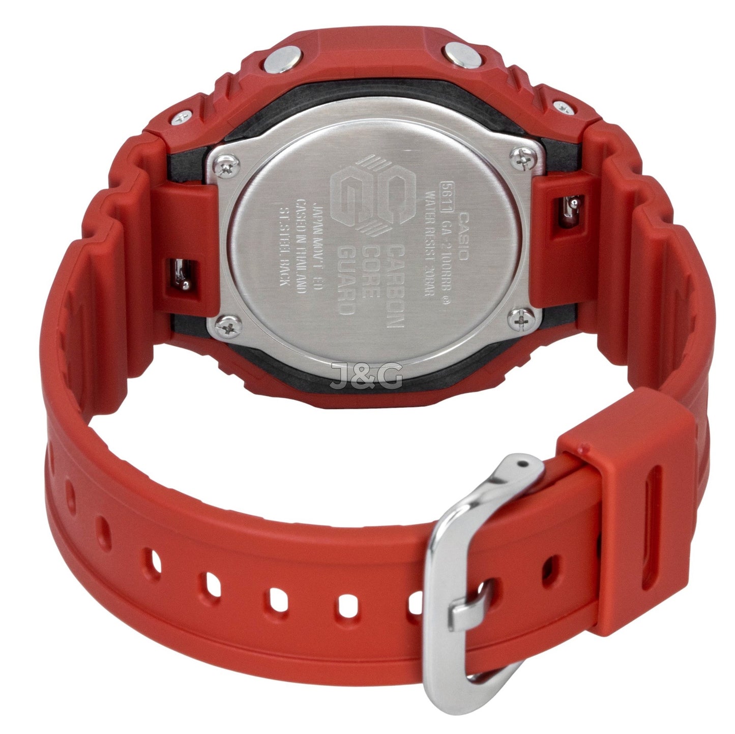 Casio G-Shock Quartz movement Blue Plastic Male GA-2100RRB-4A. A brand-new Casio G-Shock watch featuring a Blue dial and a Plastic strap. Front view. - view 5