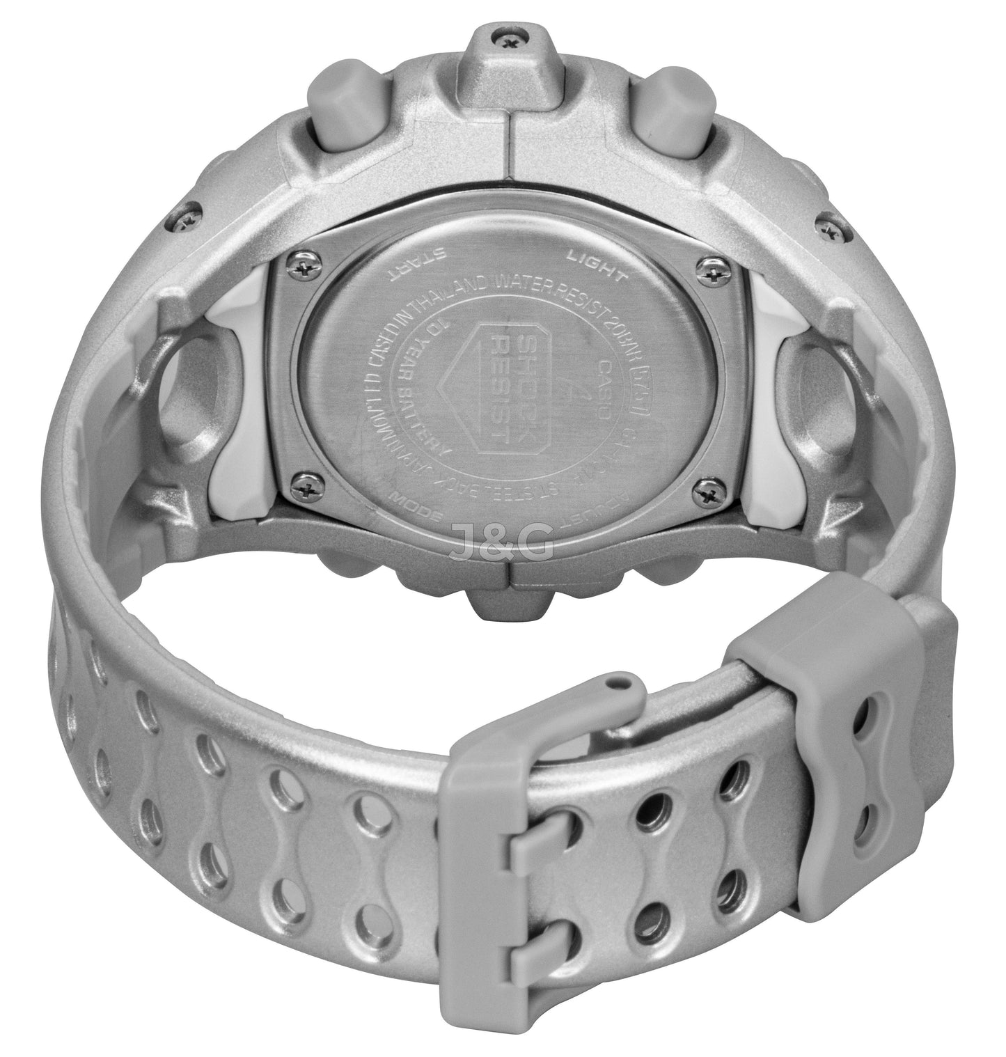 Casio G-Shock Quartz movement Silver Unisex GA-V01A-8A. A brand-new Casio G-Shock watch featuring a Silver dial. Angled view. - view 5
