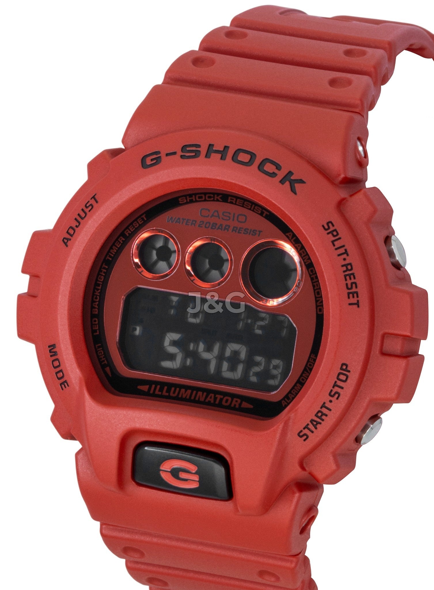 Casio G-Shock Quartz movement White Plastic Male DW-6900RRB-4. A brand-new Casio G-Shock watch featuring a White dial and a Plastic strap. Front view. - view 3