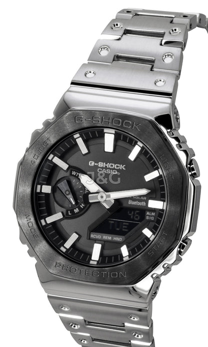 Casio G-Shock Solar powered Black Male GM-B2100BT-1A. A brand-new Casio G-Shock watch featuring a Black dial. Front view. - view 5