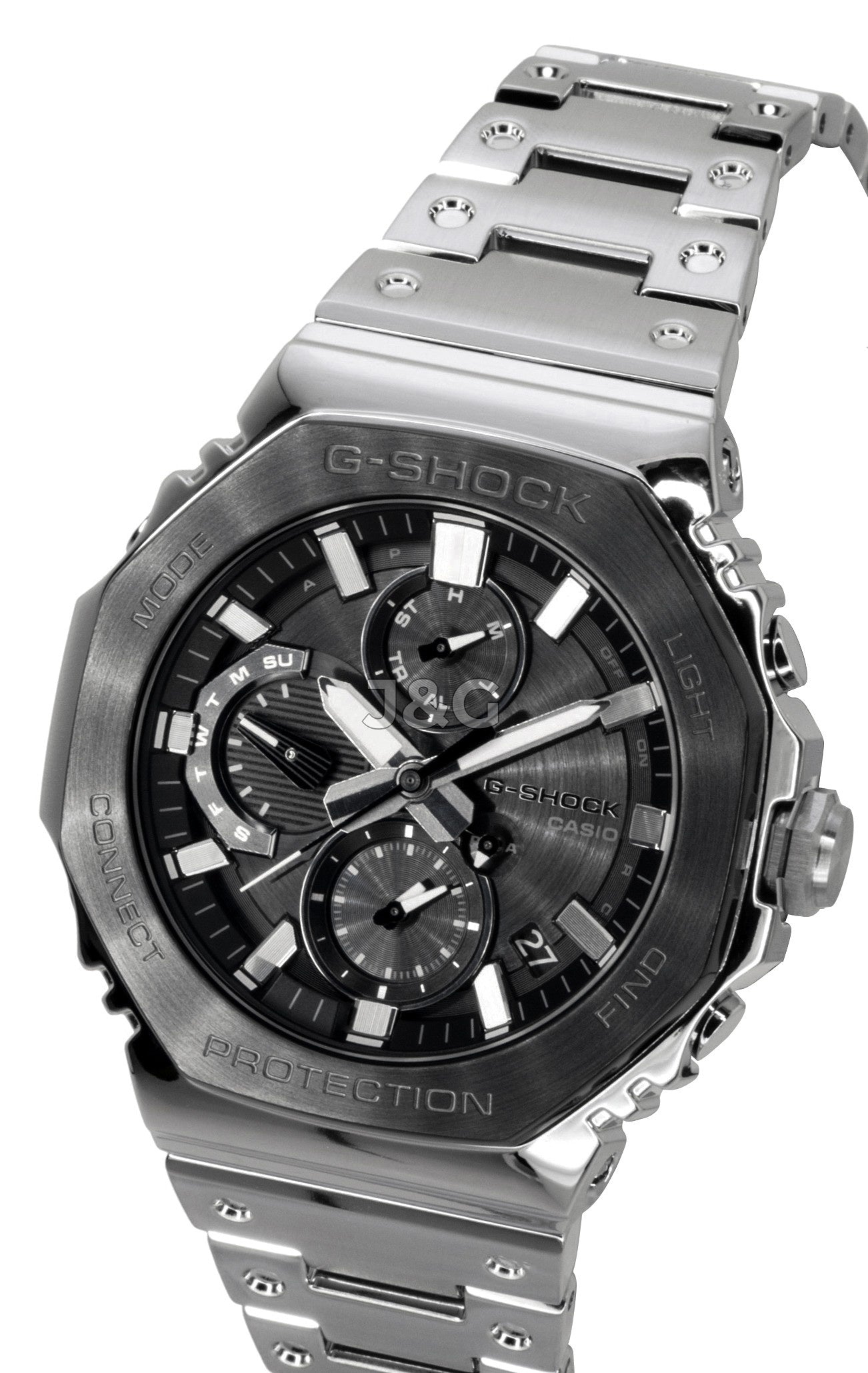 Casio G-Shock Solar powered Black Male GMC-B2100BT-1A. A brand-new Casio G-Shock watch featuring a Black dial. Front view. - view 4