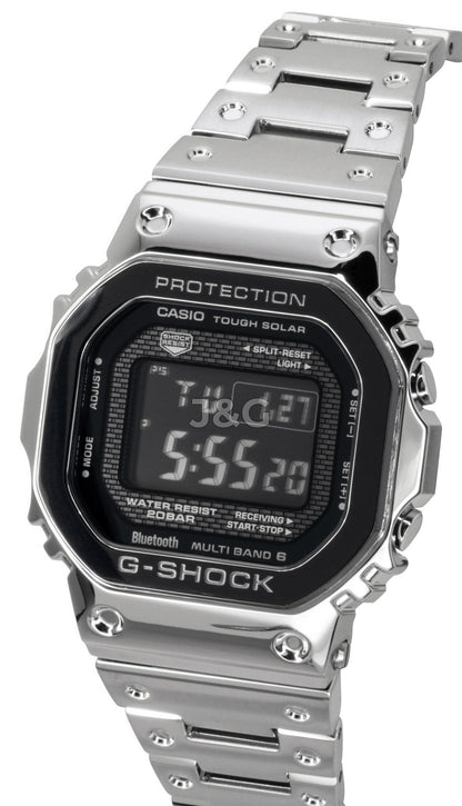 Casio G-Shock Solar powered Blue Male GMW-B5000BT-1. A brand-new Casio G-Shock watch featuring a Blue dial. Angled view. - view 3