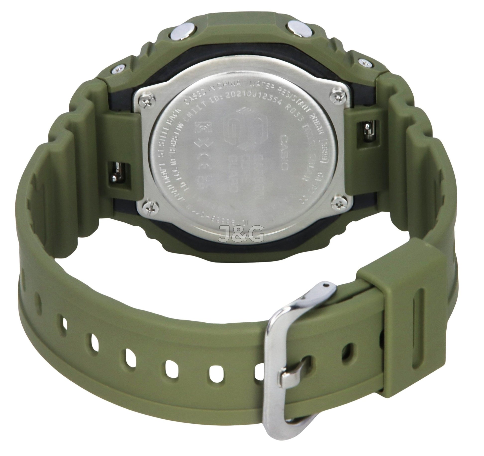 Casio G-Shock Solar powered Green Male GA-B2100FC-3A. A brand-new Casio G-Shock watch featuring a Green dial. Side view. - view 5