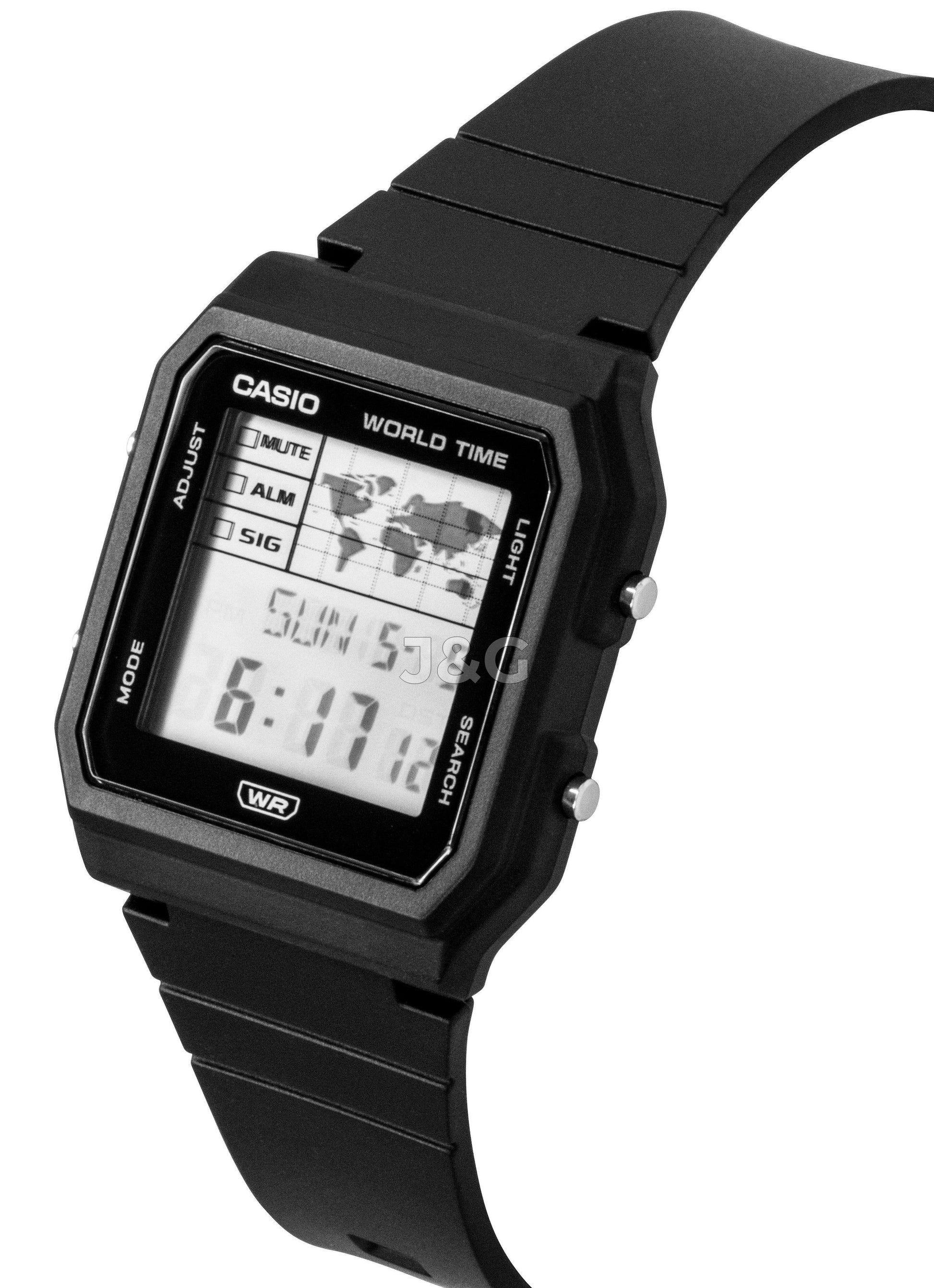 Casio POP Quartz movement Black Plastic Unisex LF-30W-1A. A brand-new Casio POP watch featuring a Black dial and a Plastic strap. Front view. - view 3