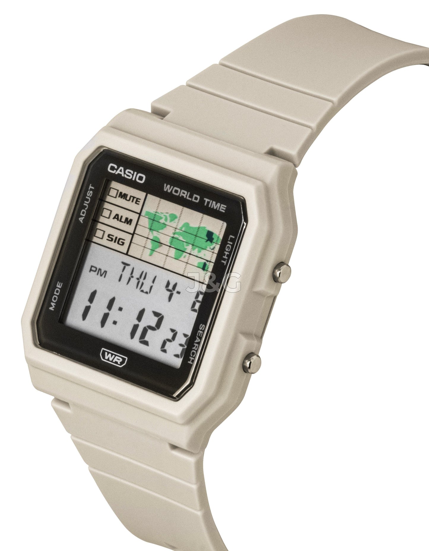 Casio POP Quartz movement Black Plastic Unisex LF-30W-8A. A brand-new Casio POP watch featuring a Black dial and a Plastic strap. Front view. - view 3