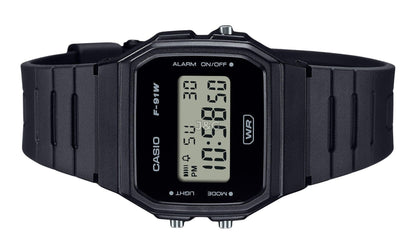 Casio POP Quartz movement White Male F-91WB-1A. A brand-new Casio POP watch featuring a White dial. Side view. - view 4