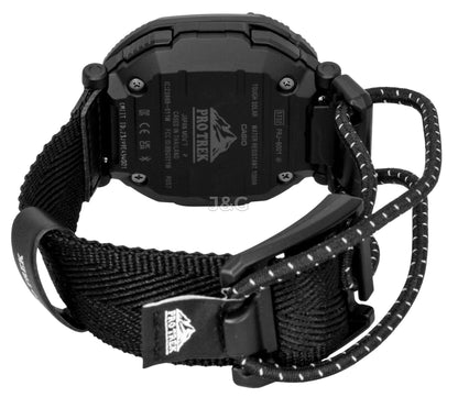 Casio Pro Trek Solar powered Black Polyester Male PRJ-B001B-1. A brand-new Casio Pro Trek watch featuring a Black dial and a Polyester strap. Front view. - view 5