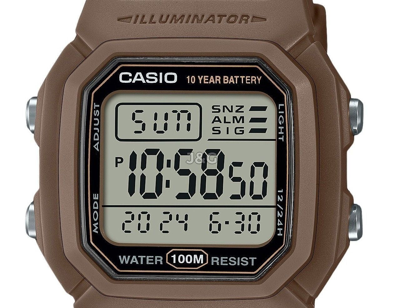 Casio Quartz movement Black Male W-800H-5AV. A brand-new Casio watch featuring a Black dial. Angled view. - view 2