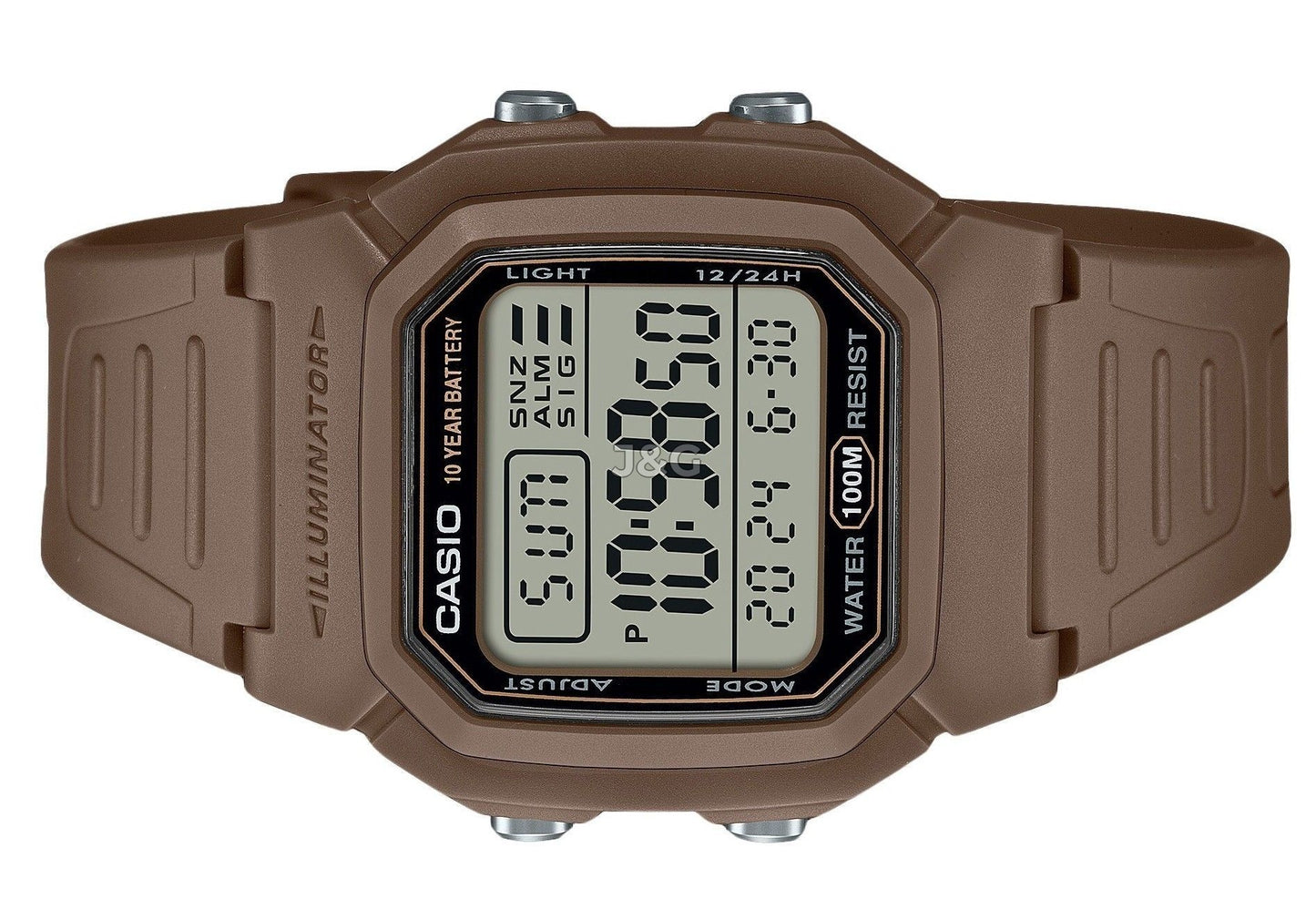 Casio Quartz movement Black Male W-800H-5AV. A brand-new Casio watch featuring a Black dial. Angled view. - view 3