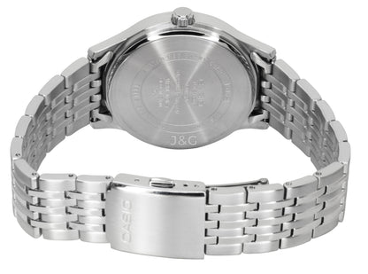 Casio Quartz movement Black Stainless steel Male BMS-100D-1AV. A brand-new Casio watch featuring a Black dial and a Stainless steel strap. Side view. - view 3