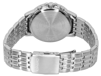 Casio Quartz movement Silver Stainless steel Male BMS-300D-7AV. A brand-new Casio watch featuring a Silver dial and a Stainless steel strap. Front view. - view 3