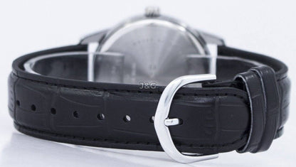 Casio Quartz movement White Leather Male MTP-V001L-1BUDF. A brand-new Casio watch featuring a White dial and a Leather strap. Front view. - view 5