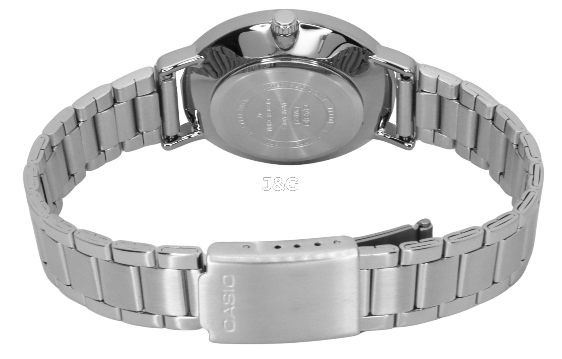 Casio Standard Deployment clasp Green Stainless steel Female LTP-VT03D-3B. A brand-new Casio Standard watch featuring a Green dial and a Stainless steel strap. Front view. - view 3