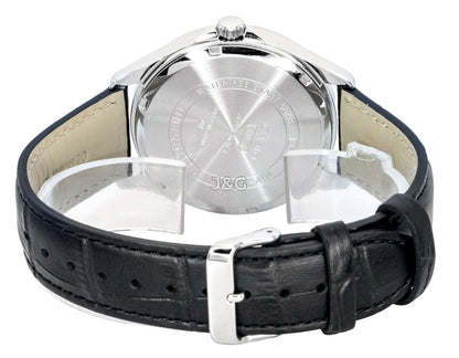 Casio Standard Moon phase display Black Leather Male MTP-M110L-1AV. A brand-new Casio Standard watch featuring a Black dial and a Leather strap. Angled view. - view 3