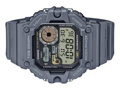 Casio Standard Moon phase display Black Male WS-1700H-8AV. A brand-new Casio Standard watch featuring a Black dial. Side view. - view 3