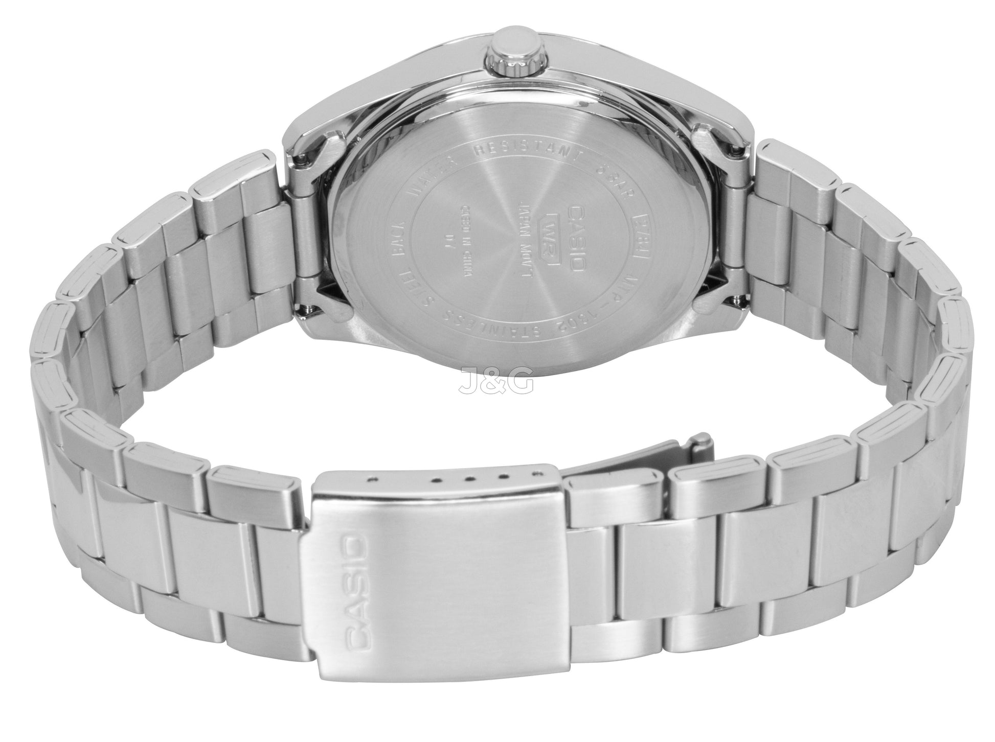 Casio Standard Quartz movement Blue Stainless steel Male MTP-1302DA-2A2V. A brand-new Casio Standard watch featuring a Blue dial and a Stainless steel strap. Front view. - view 4