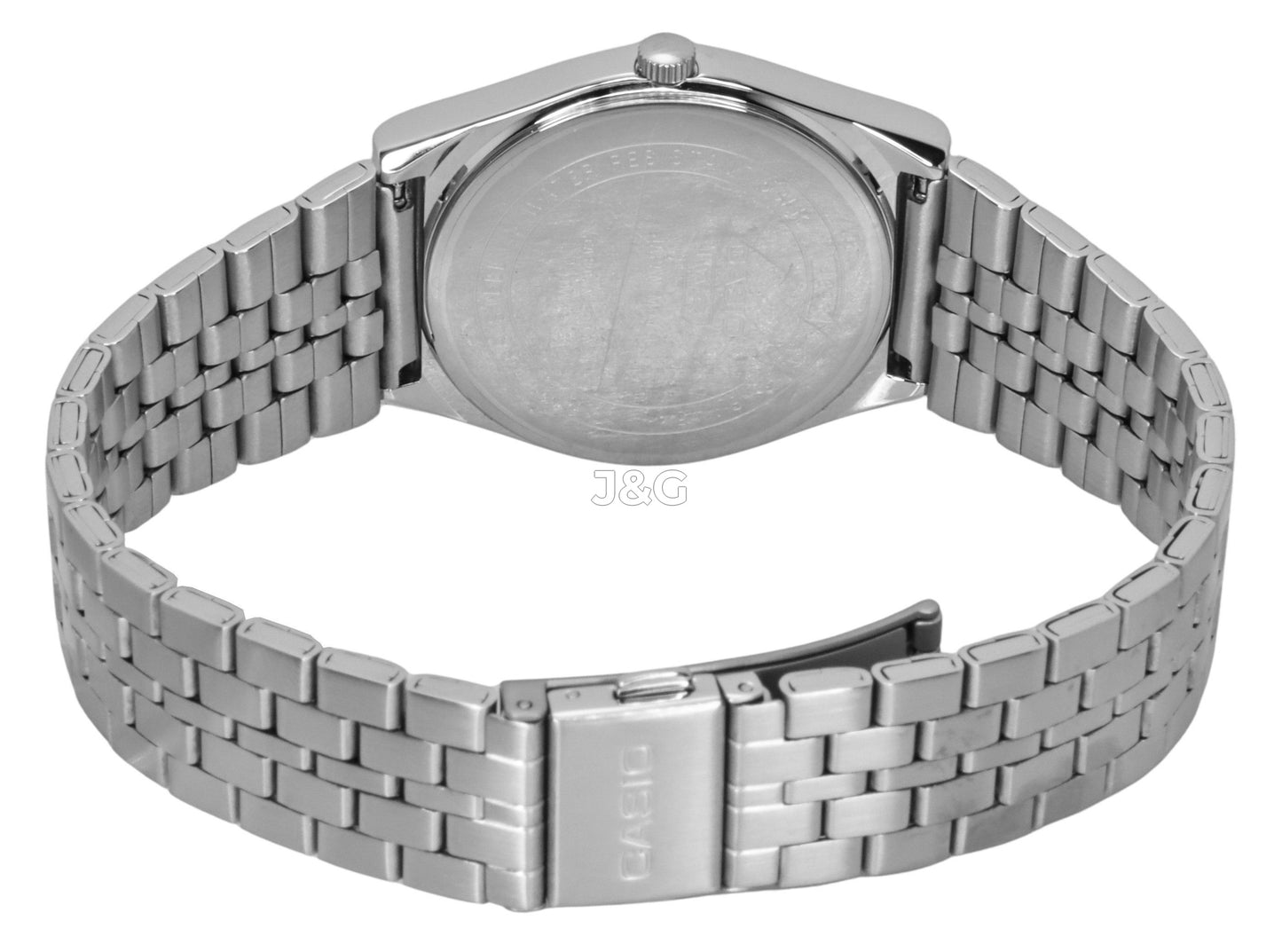 Casio Standard Quartz movement Blue Stainless steel Male MTP-B145D-2A2. A brand-new Casio Standard watch featuring a Blue dial and a Stainless steel strap. Side view. - view 3