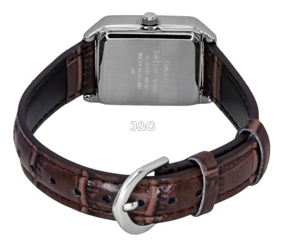 Casio Standard Quartz movement Silver Leather Female LTP-V007L-9B. A brand-new Casio Standard watch featuring a Silver dial and a Leather strap. Front view. - view 3