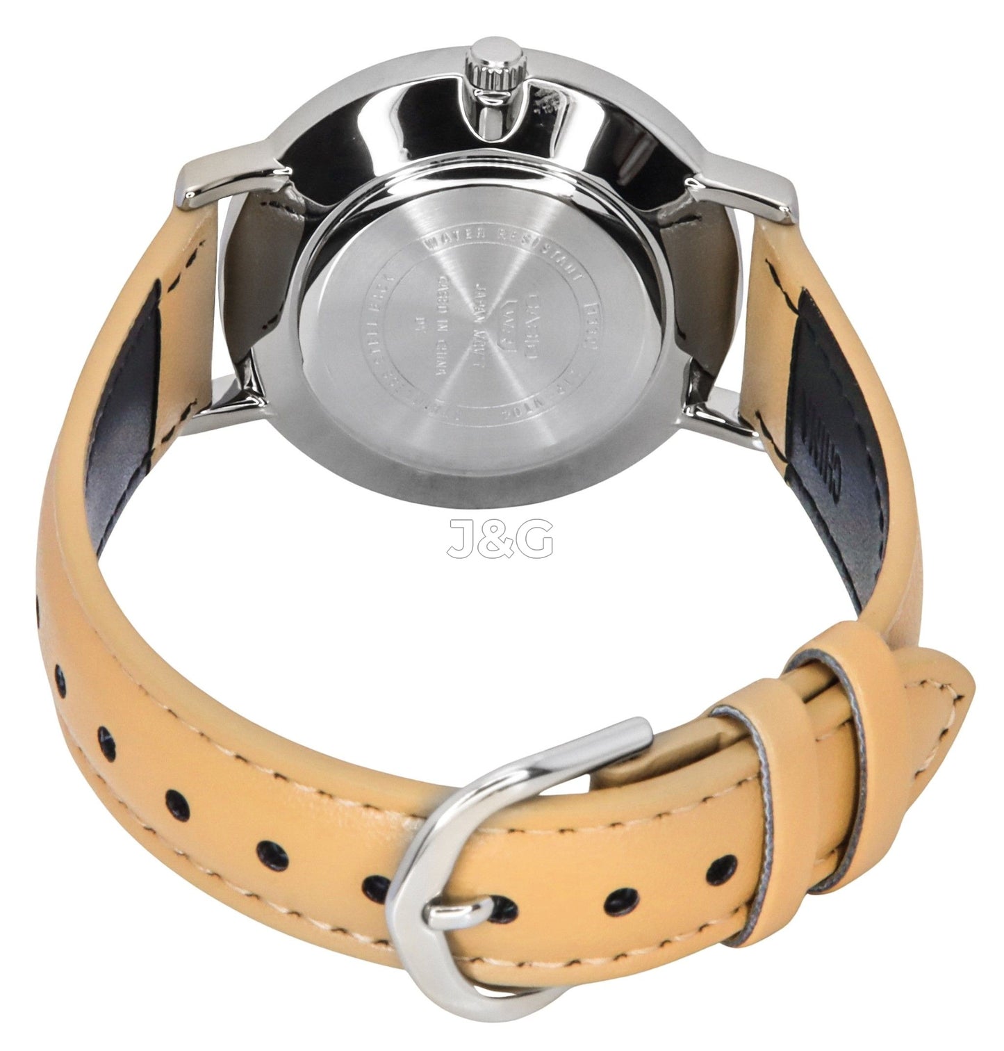 Casio Standard Quartz movement White Leather Female LTP-VT04L-7A1. A brand-new Casio Standard watch featuring a White dial and a Leather strap. Front view. - view 3