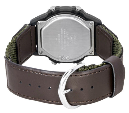 Casio Standard Quartz movement White Leather Male W-220HF-3AV. A brand-new Casio Standard watch featuring a White dial and a Leather strap. Front view. - view 4