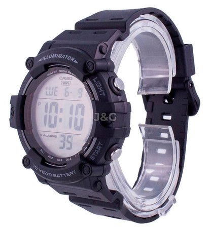 Casio Youth Alarm Blue Male AE-1500WH-1A. A brand-new Casio Youth watch featuring a Blue dial. Side view. - view 3