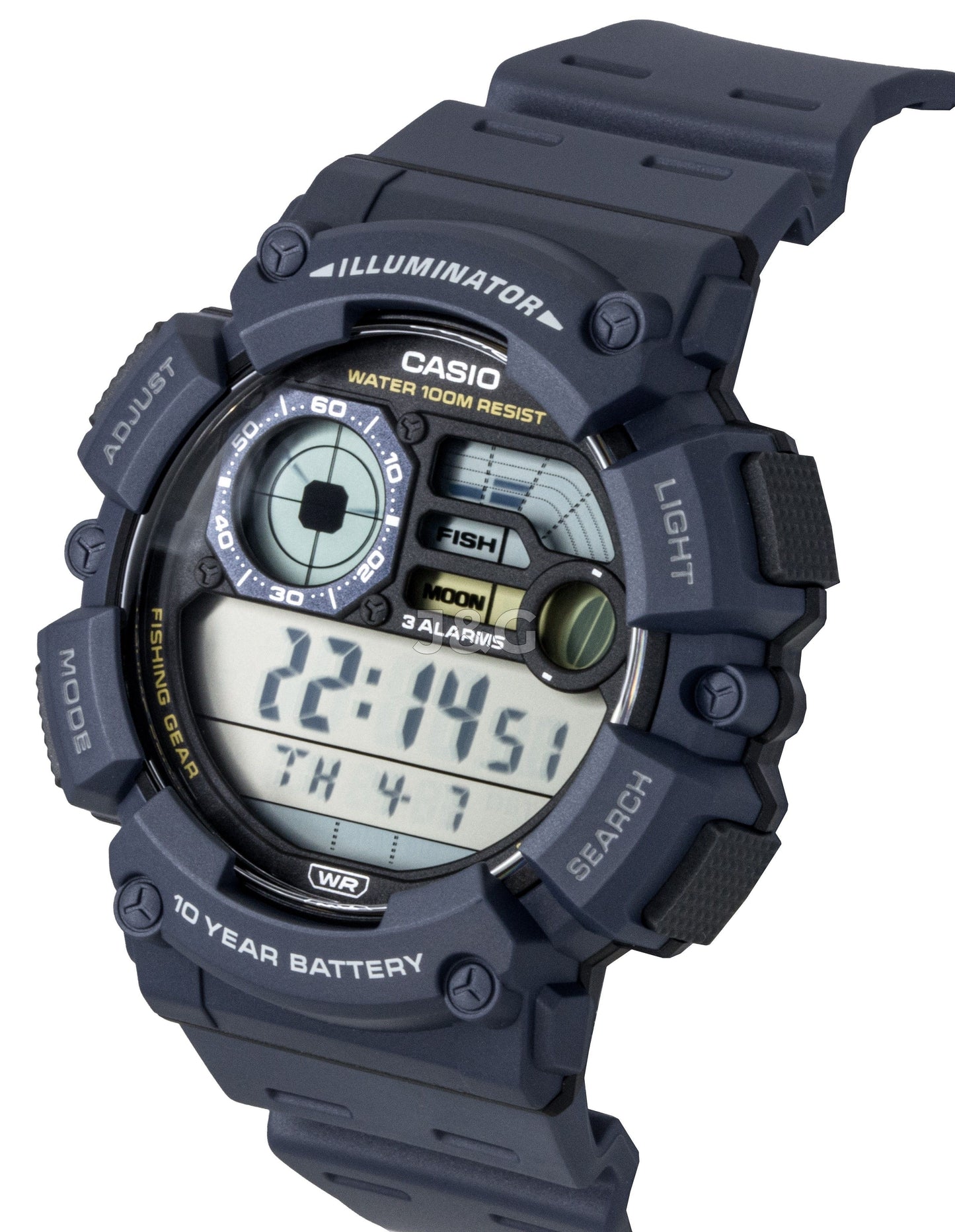 Casio Youth Quartz movement White Male WS-1500H-2AV. A brand-new Casio Youth watch featuring a White dial. Side view. - view 3