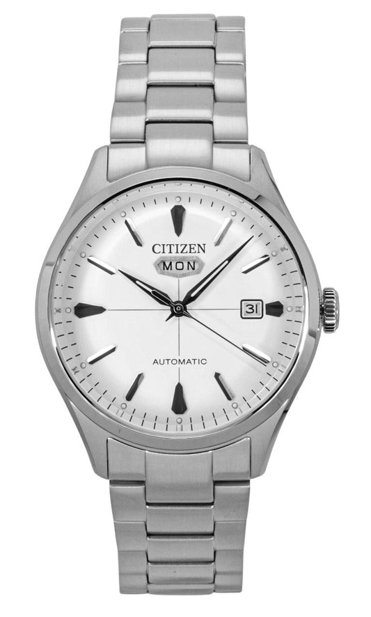 Citizen C7 Stainless Steel White Dial Automatic. A brand-new Citizen watch featuring a White dial and a Stainless steel strap. Front view.
