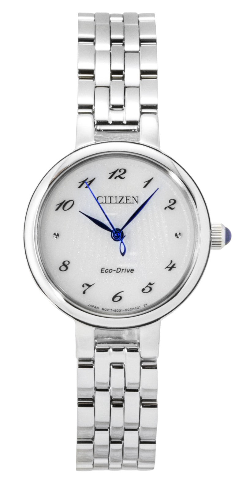 Citizen L Stainless Steel White Dial Eco-Drive Wo. A brand-new Citizen Eco-Drive watch featuring a White dial and a Stainless steel strap. Front view.