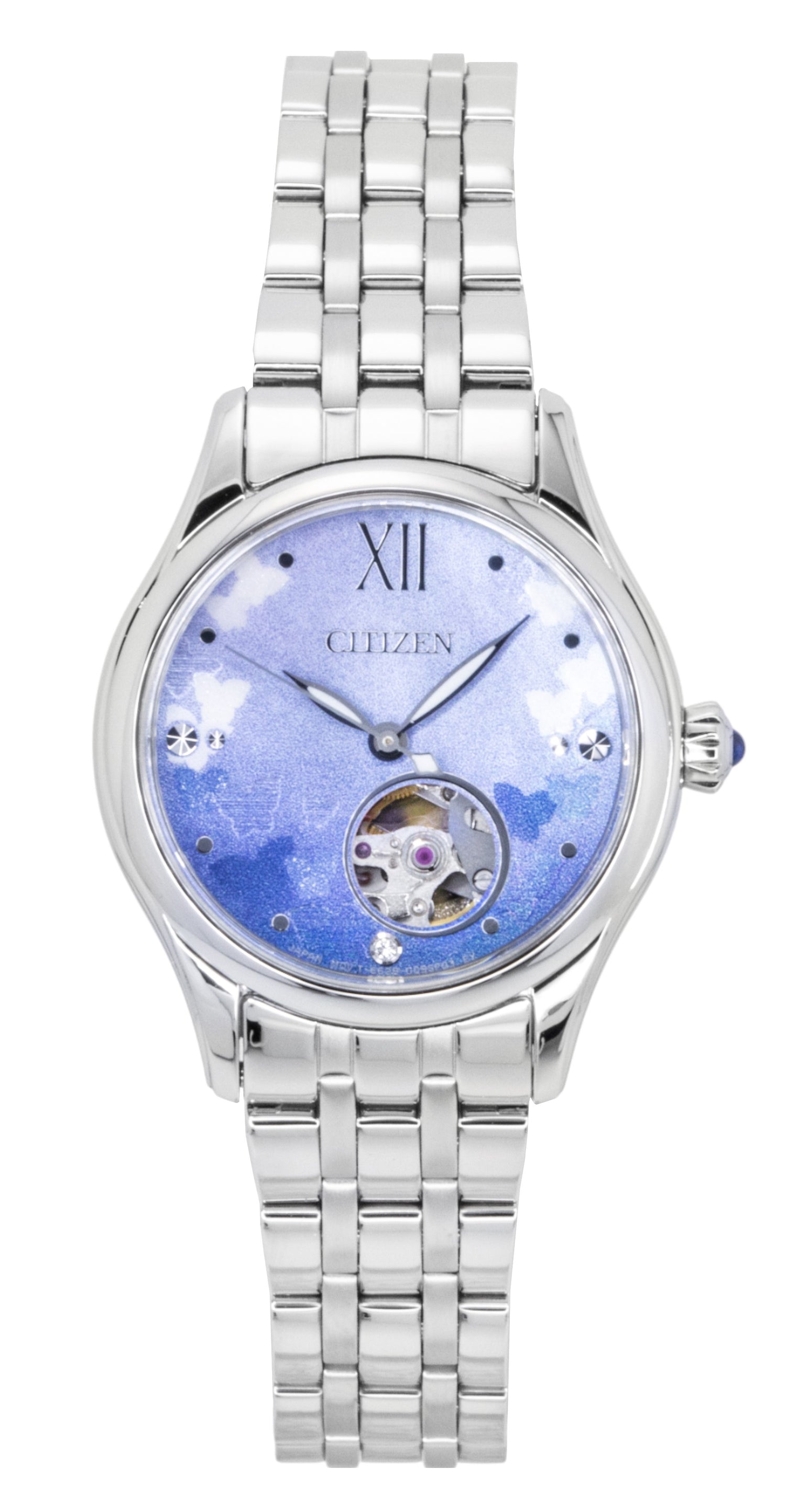 Citizen Limited Edition Stainless Steel Open Heart Light. A brand-new Citizen watch featuring a Blue dial and a Stainless steel strap. Front view.