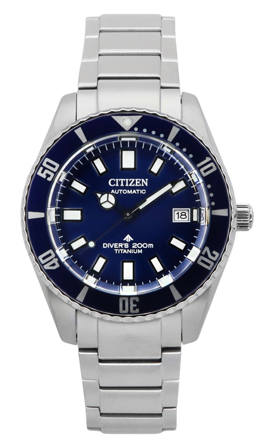 Citizen Promaster Fujitsubo Super Titanium Blue Dial. A brand-new Citizen Promaster watch featuring a Blue dial and a Titanium strap. Side view.