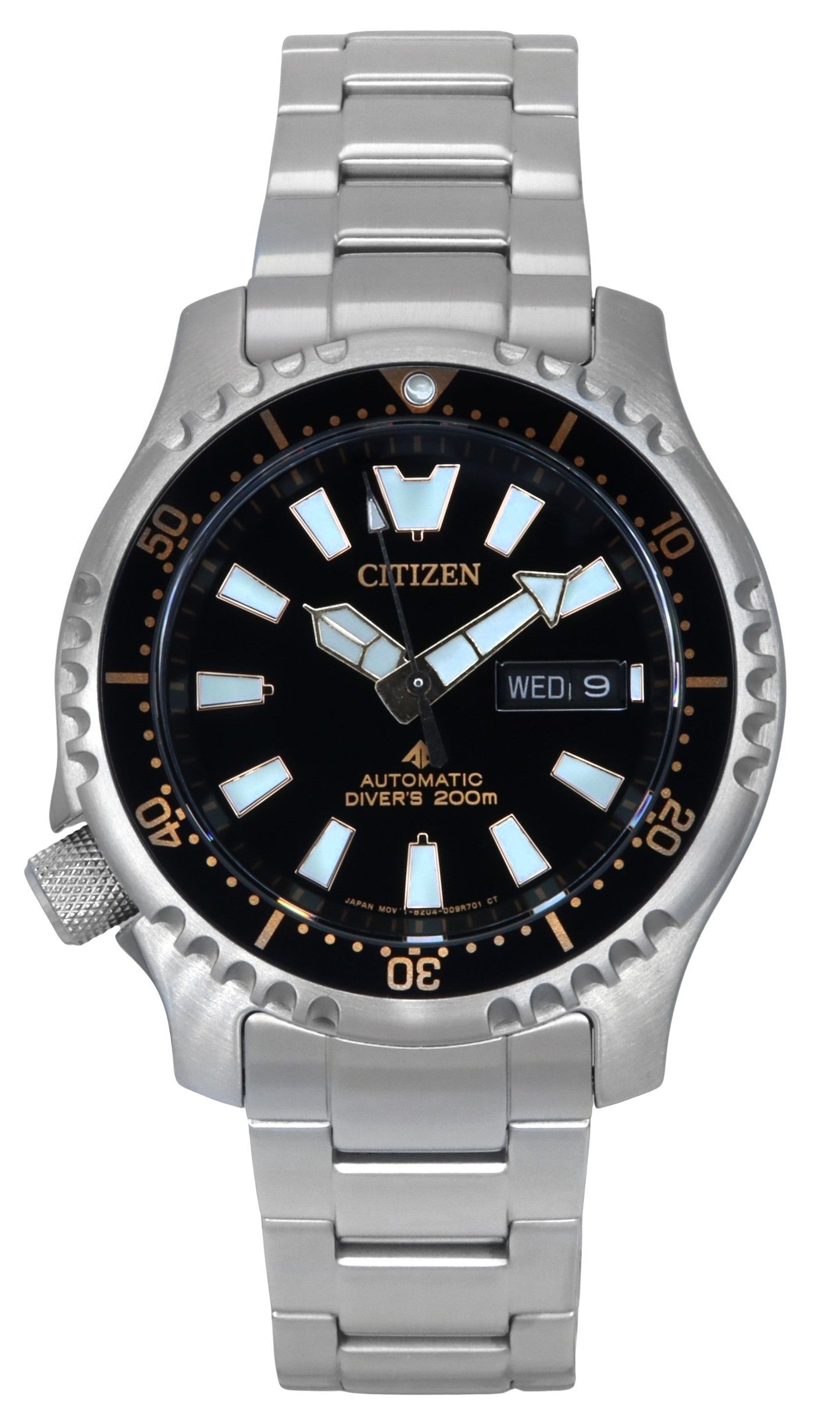 Citizen Promaster Marine Limited Edition Black Dial. A brand-new Citizen Promaster watch featuring a Black dial. Side view.
