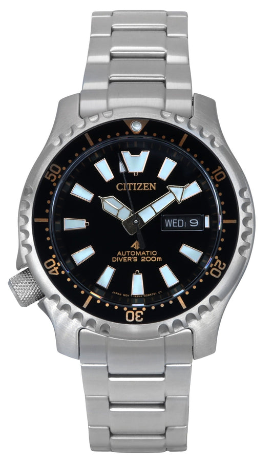 Citizen Promaster Marine Limited Edition Black Dial. A brand-new Citizen Promaster watch featuring a Black dial. Side view.