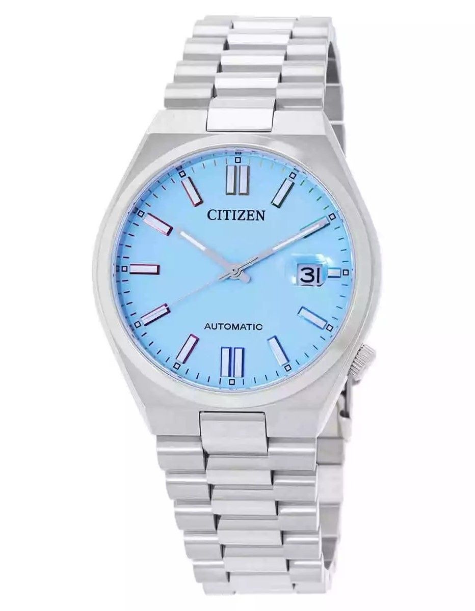 Citizen Tsuyosa Stainless Steel Blue Dial Automatic. A brand-new Citizen Tsuyosa watch featuring a Blue dial and a Stainless steel strap. Front view.