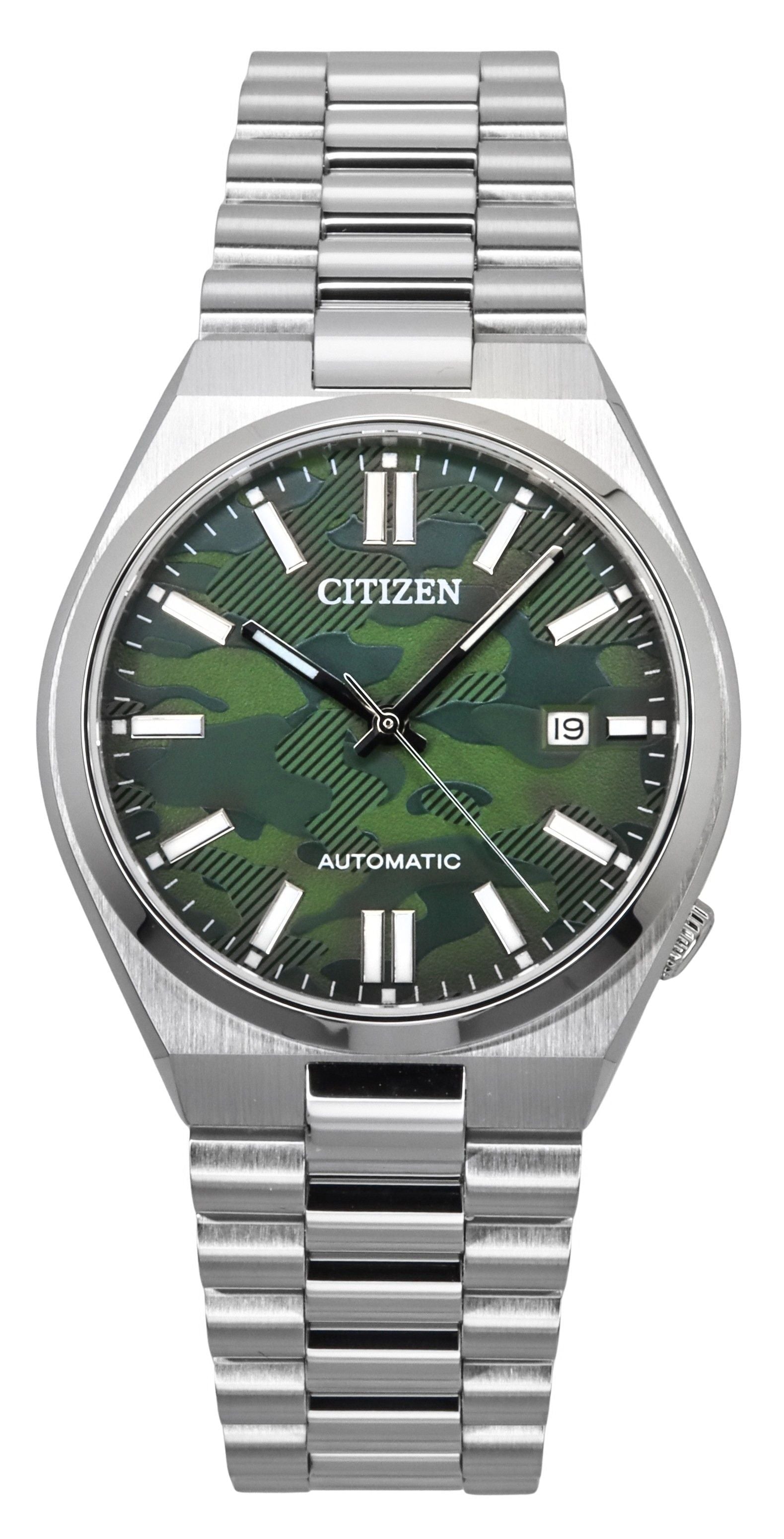 Citizen Tsuyosa Stainless Steel Green Dial Automatic. A brand-new Citizen Tsuyosa watch featuring a Green dial and a Stainless steel strap. Front view.