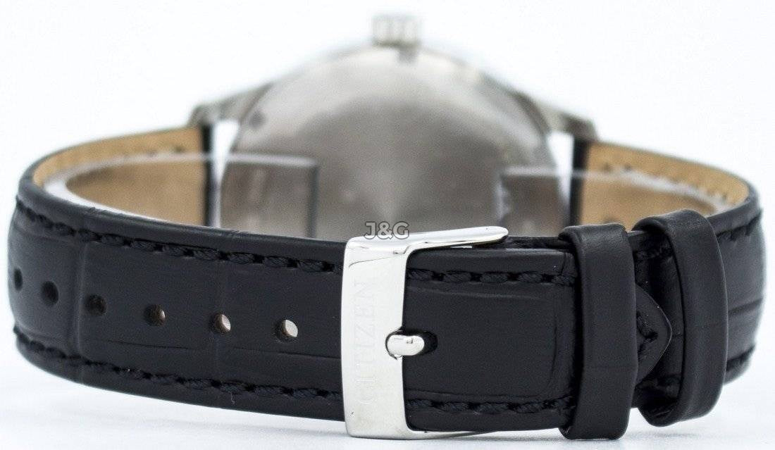 Citizen Automatic movement Black Leather Male NH8350-08E. A brand-new Citizen watch featuring a Black dial and a Leather strap. Angled view. - view 5