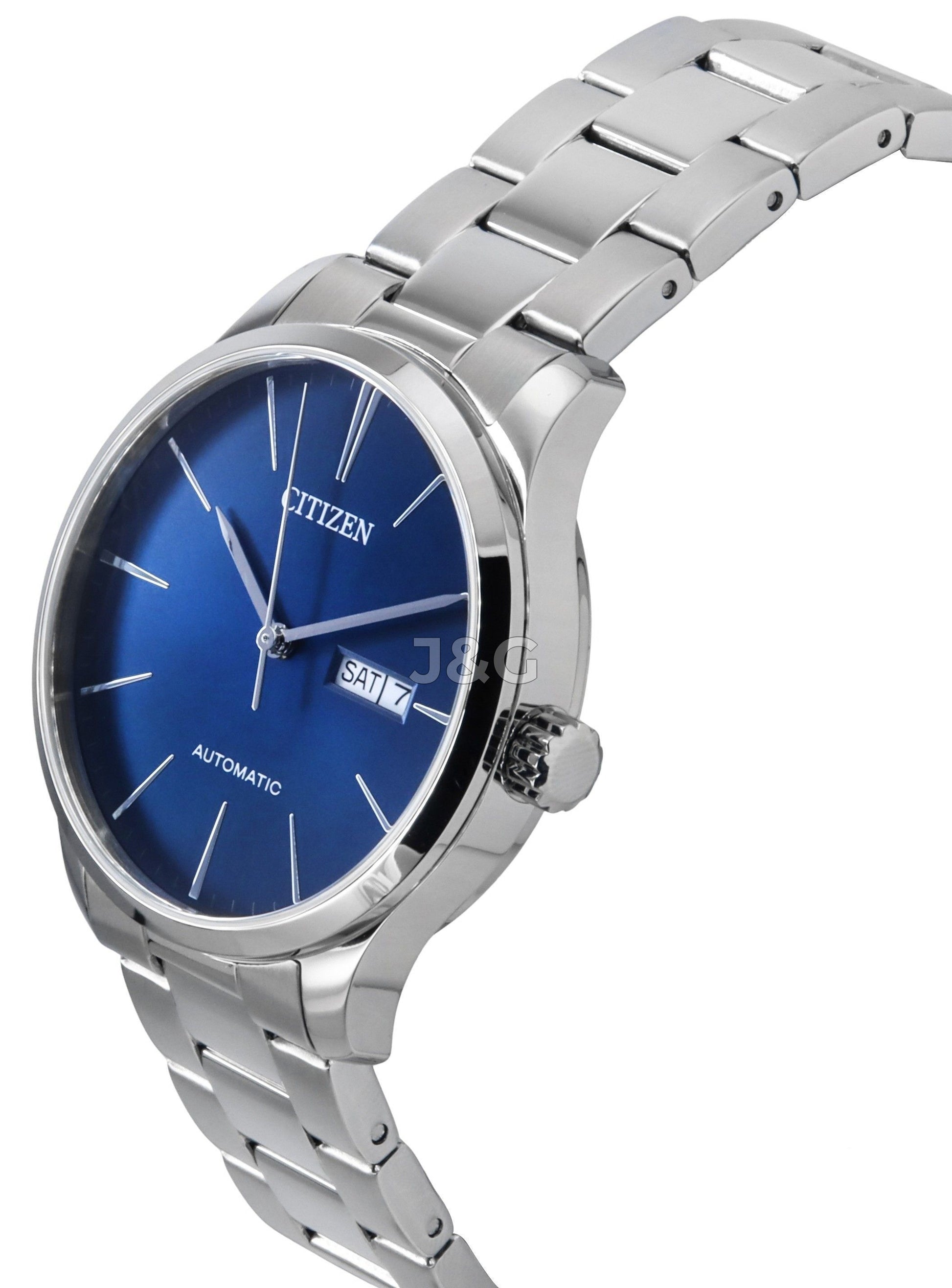 Citizen Automatic movement Black Stainless steel Male NH8350-83L. A brand-new Citizen watch featuring a Black dial and a Stainless steel strap. Side view. - view 2