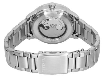 Citizen Automatic movement Black Stainless steel Male NJ0190-51E. A brand-new Citizen watch featuring a Black dial and a Stainless steel strap. Angled view. - view 4