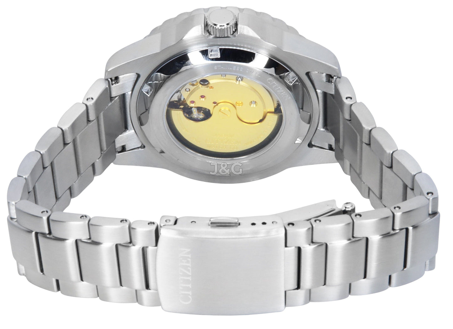 Citizen Automatic movement Blue Stainless steel Male NJ0178-81M. A brand-new Citizen watch featuring a Blue dial and a Stainless steel strap. Angled view. - view 4