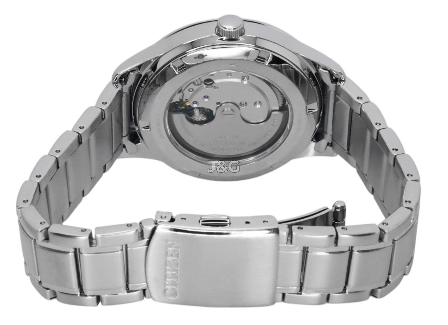 Citizen Automatic movement Green Stainless steel Male NY4058-79X. A brand-new Citizen watch featuring a Green dial and a Stainless steel strap. Side view. - view 4