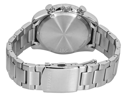 Citizen Eco-Drive Chronograph function Green Stainless steel Male CA4640-50X. A brand-new Citizen Eco-Drive watch featuring a Green dial and a Stainless steel strap. Angled view. - view 4