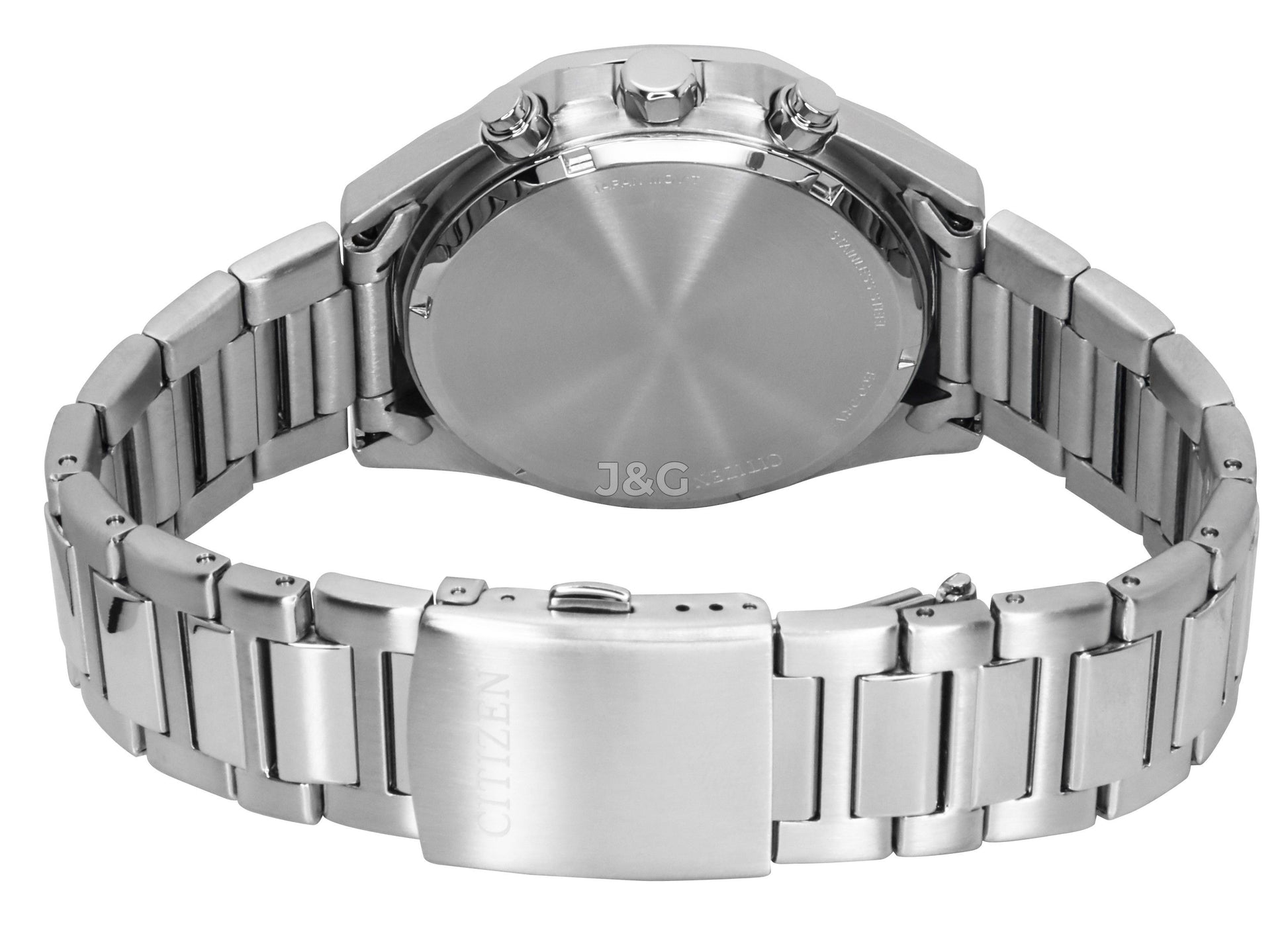 Citizen Eco-Drive Date display Green Stainless steel Male CA4590-81X. A brand-new Citizen Eco-Drive watch featuring a Green dial and a Stainless steel strap. Angled view. - view 4