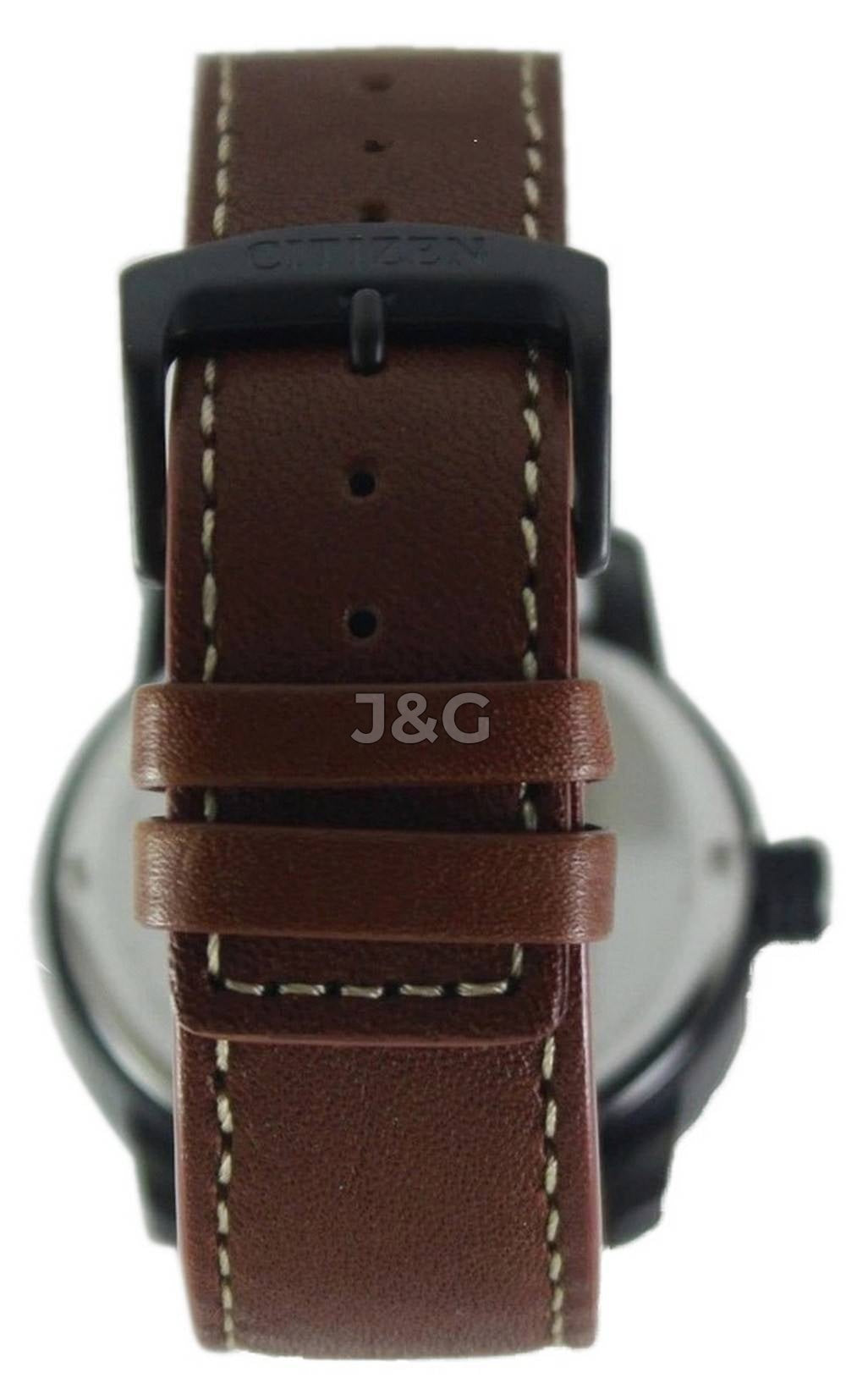 Citizen Eco-Drive Date display White Leather Male BM8475-26E. A brand-new Citizen Eco-Drive watch featuring a White dial and a Leather strap. Angled view. - view 4