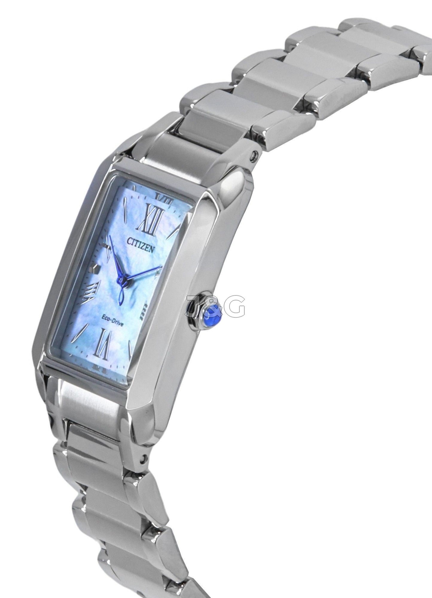 Citizen Eco-Drive Deployment clasp Mother Of Pearl Stainless steel Female EW5620-55N. A brand-new Citizen Eco-Drive watch featuring a Mother Of Pearl dial and a Stainless steel strap. Front view. - view 2