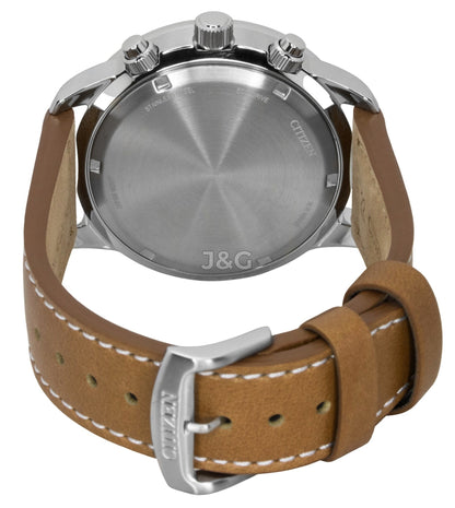 Citizen Eco-Drive Quartz movement Beige Leather Male CA0880-15X. A brand-new Citizen Eco-Drive watch featuring a Beige dial and a Leather strap. Side view. - view 4