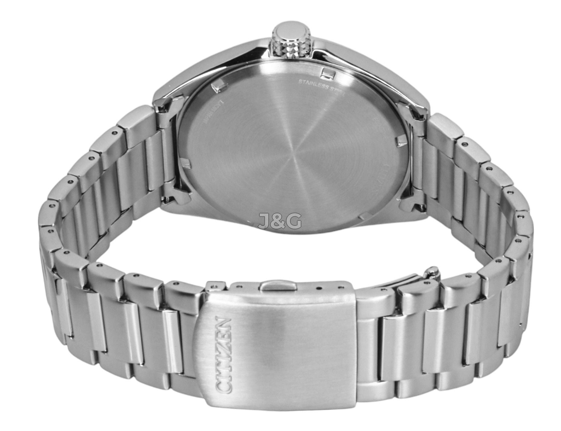 Citizen Eco-Drive Quartz movement Green Stainless steel Male AW1571-76X. A brand-new Citizen Eco-Drive watch featuring a Green dial and a Stainless steel strap. Front view. - view 4