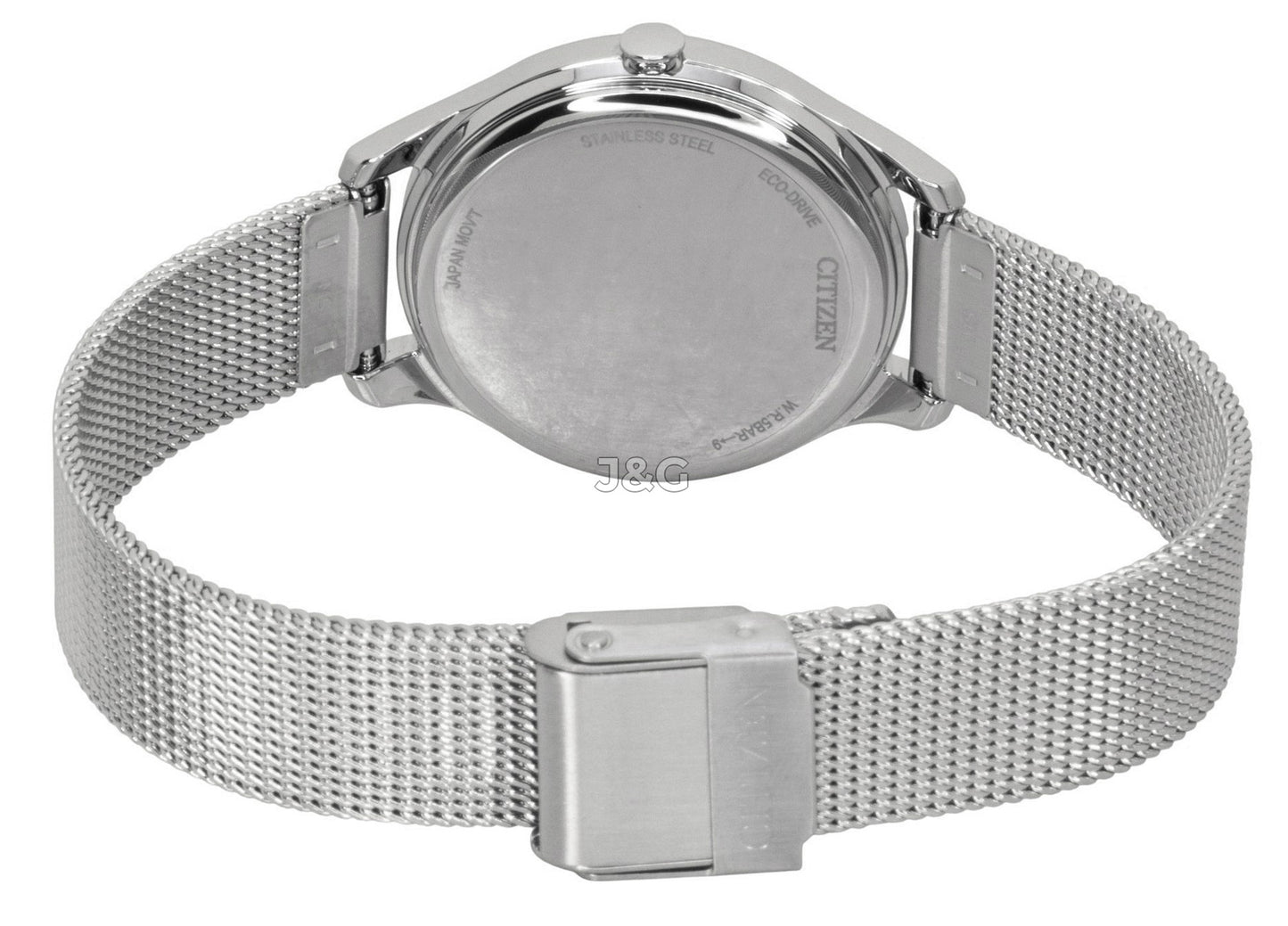 Citizen Eco-Drive Stainless Steel Mint Green Dial Wo. A brand-new Citizen Eco-Drive watch featuring a Green dial and a Stainless steel strap. Side view. - SEQ_4