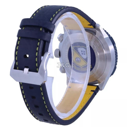 Citizen Promaster Alarm Blue Leather Male JY8078-52L. A brand-new Citizen Promaster watch featuring a Blue dial and a Leather strap. Front view. - view 4