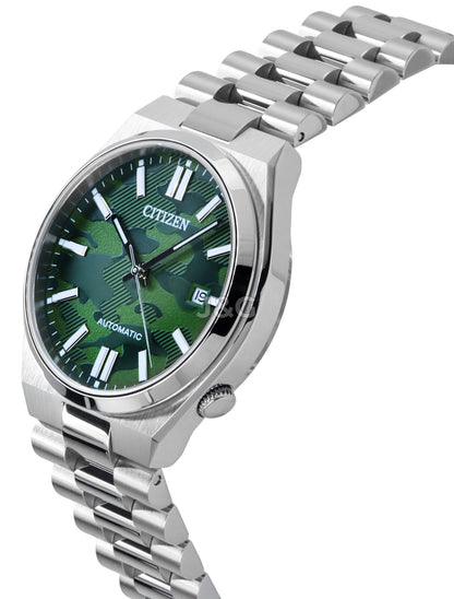Citizen Tsuyosa Automatic movement Green Stainless steel Male NJ0159-86X. A brand-new Citizen Tsuyosa watch featuring a Green dial and a Stainless steel strap. Angled view. - view 3