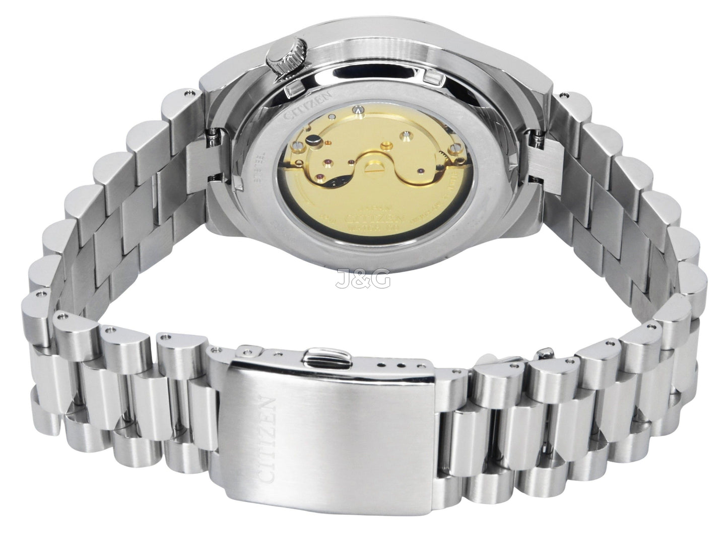 Citizen Tsuyosa Automatic movement Green Stainless steel Male NJ0159-86X. A brand-new Citizen Tsuyosa watch featuring a Green dial and a Stainless steel strap. Angled view. - view 4